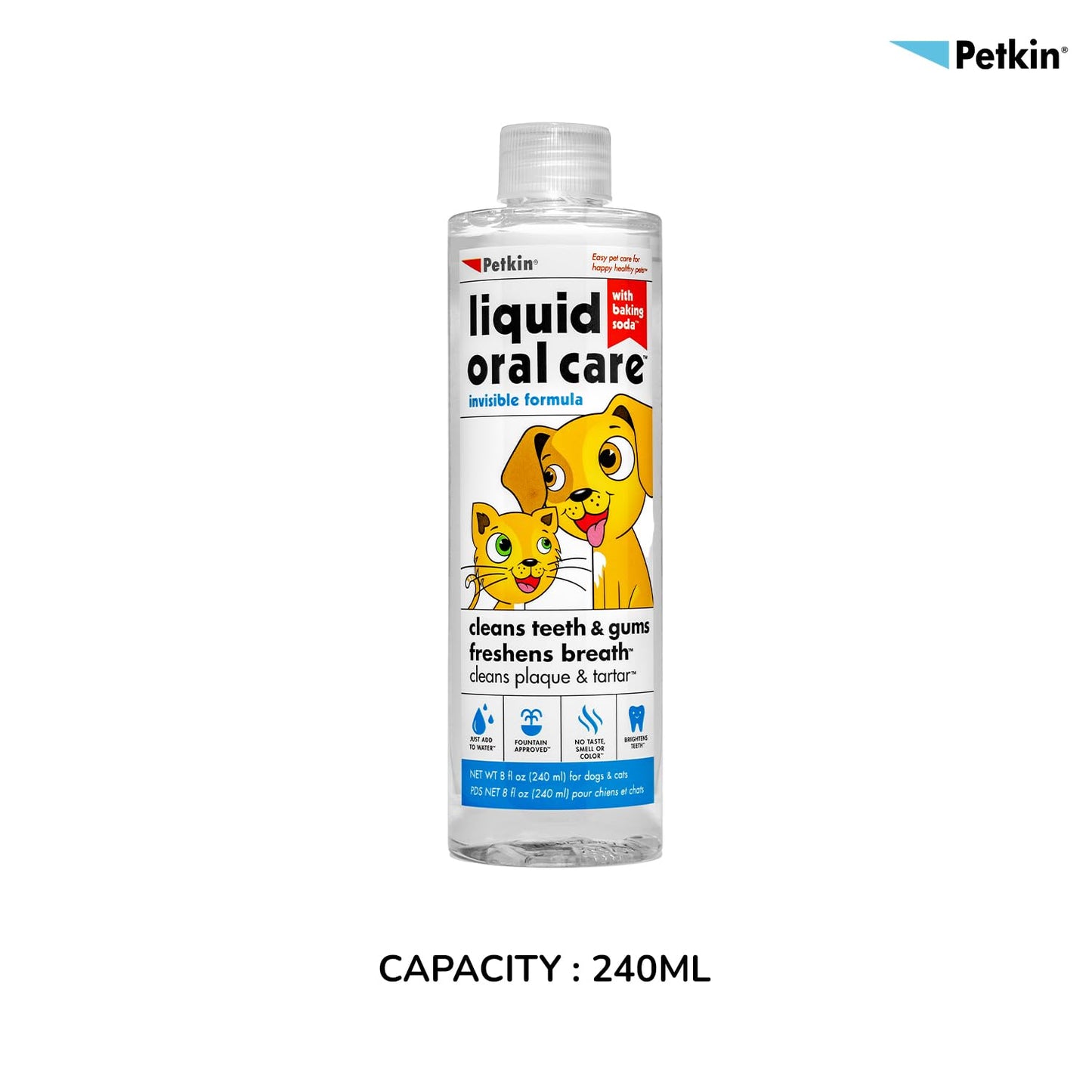 Petkin invisible formula Liquid Oral Care Teeth, Dental Gums Fresh Brath Dogs and Cats
