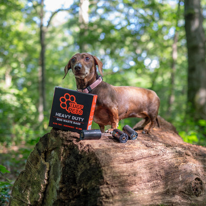 Tuff Pets - Dog Poop Bags Rolls With Tie Handles - 16 Rolls of Biodegradable Poo Bags - Fits in any Dogs Poo Bag Dispenser or Holder - 50% Stronger Than Average Doggy Waste Bags
