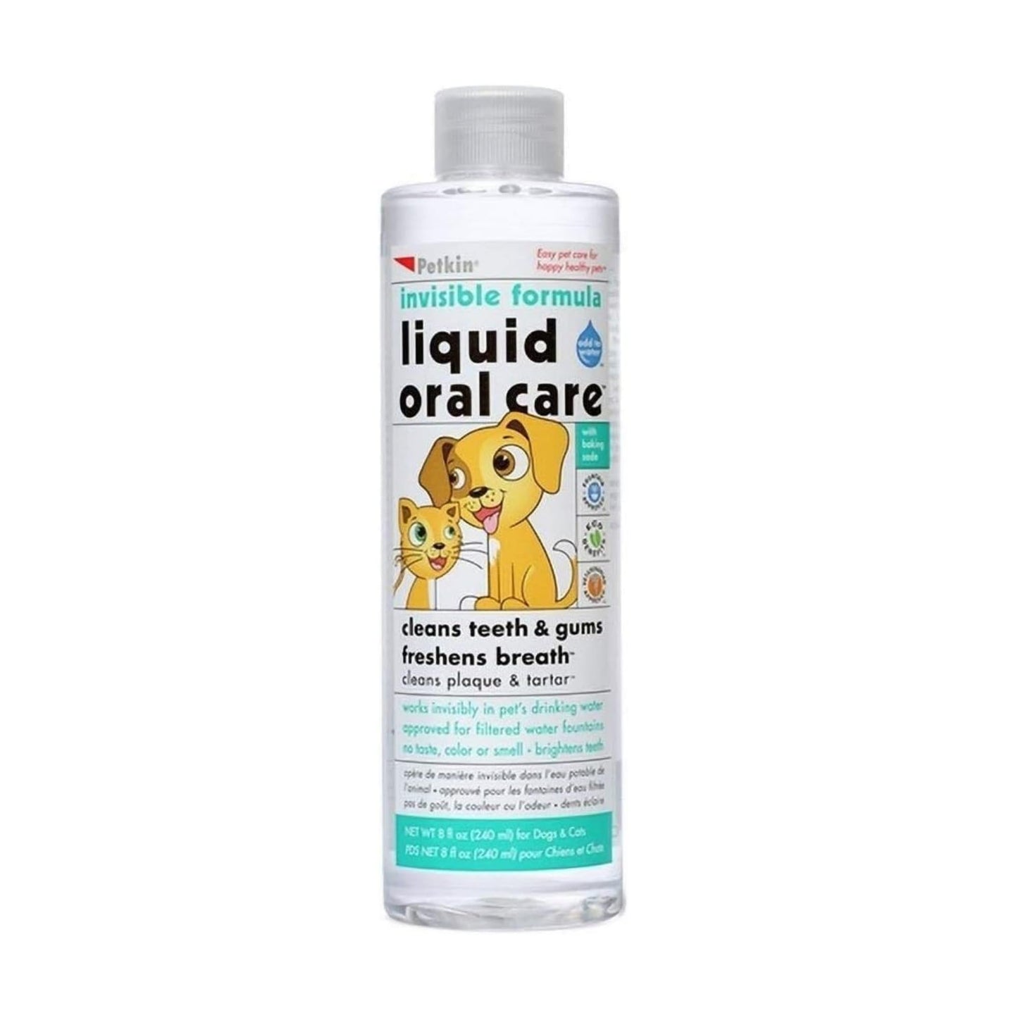 Petkin invisible formula Liquid Oral Care Teeth, Dental Gums Fresh Brath Dogs and Cats