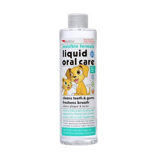Petkin invisible formula Liquid Oral Care Teeth, Dental Gums Fresh Brath Dogs and Cats