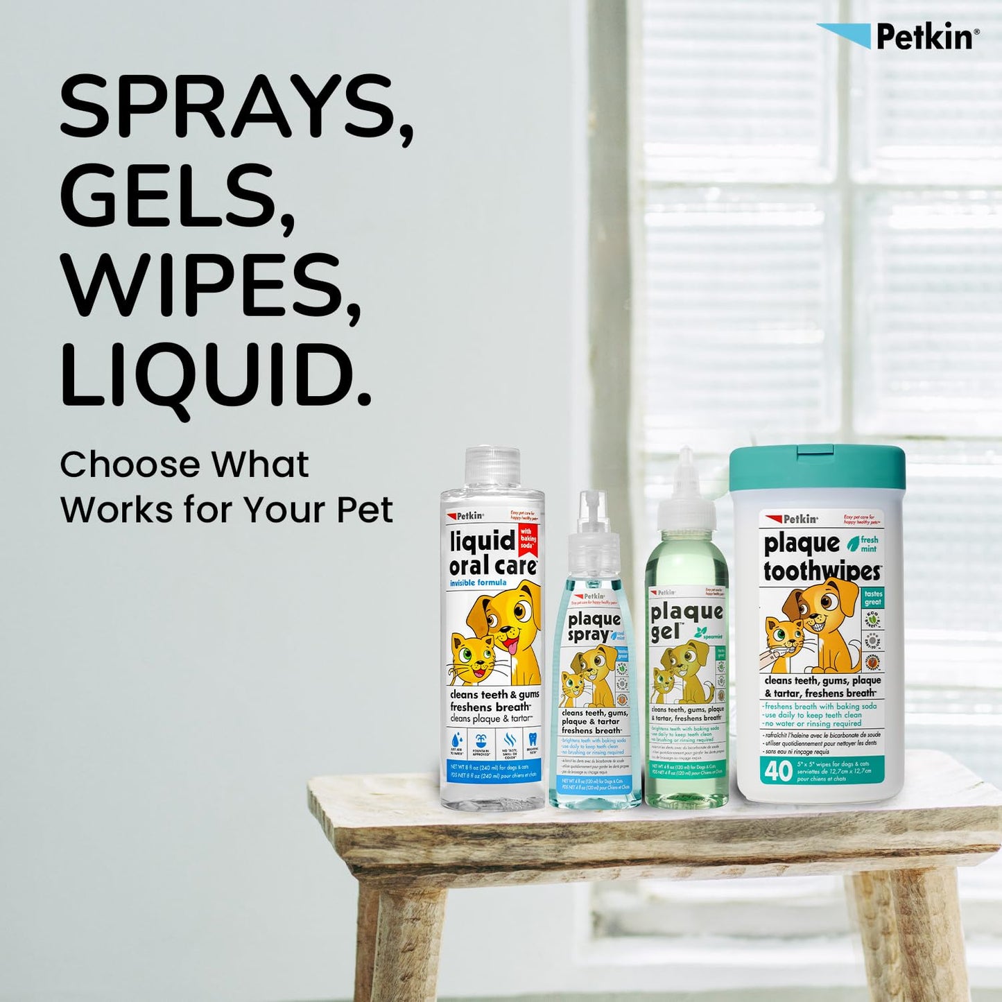 Petkin invisible formula Liquid Oral Care Teeth, Dental Gums Fresh Brath Dogs and Cats