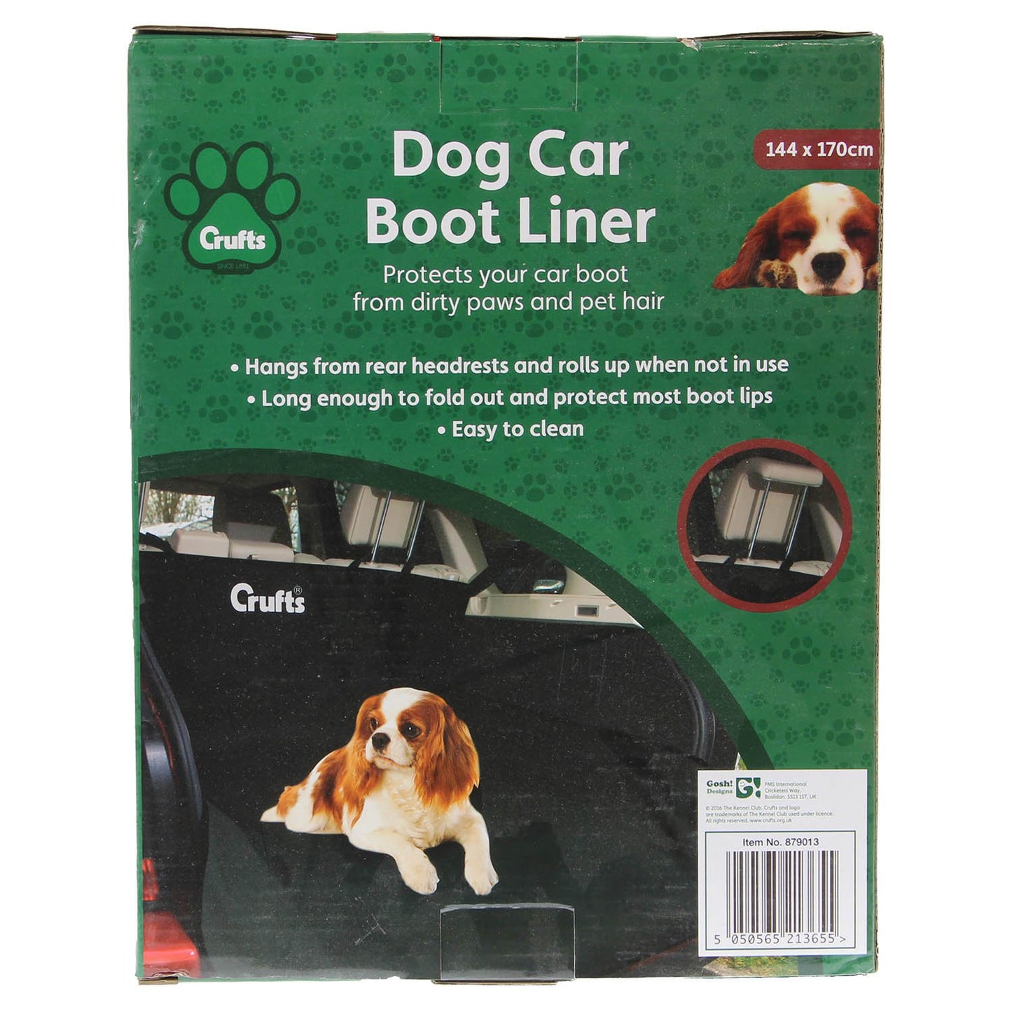 Stylish Black Pet Car Boot Liner - 144 x 170cm (1 Pc.) Adjustable Headrest Straps - Perfect for Any Cars