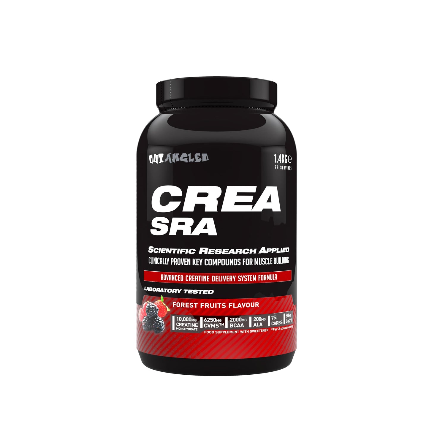 Out Angled Creatine SRA 1.4kg – 10,000mg Creatine with ALA, BCAAs, Beta-Alanine, CoQ10 | 28 Servings
