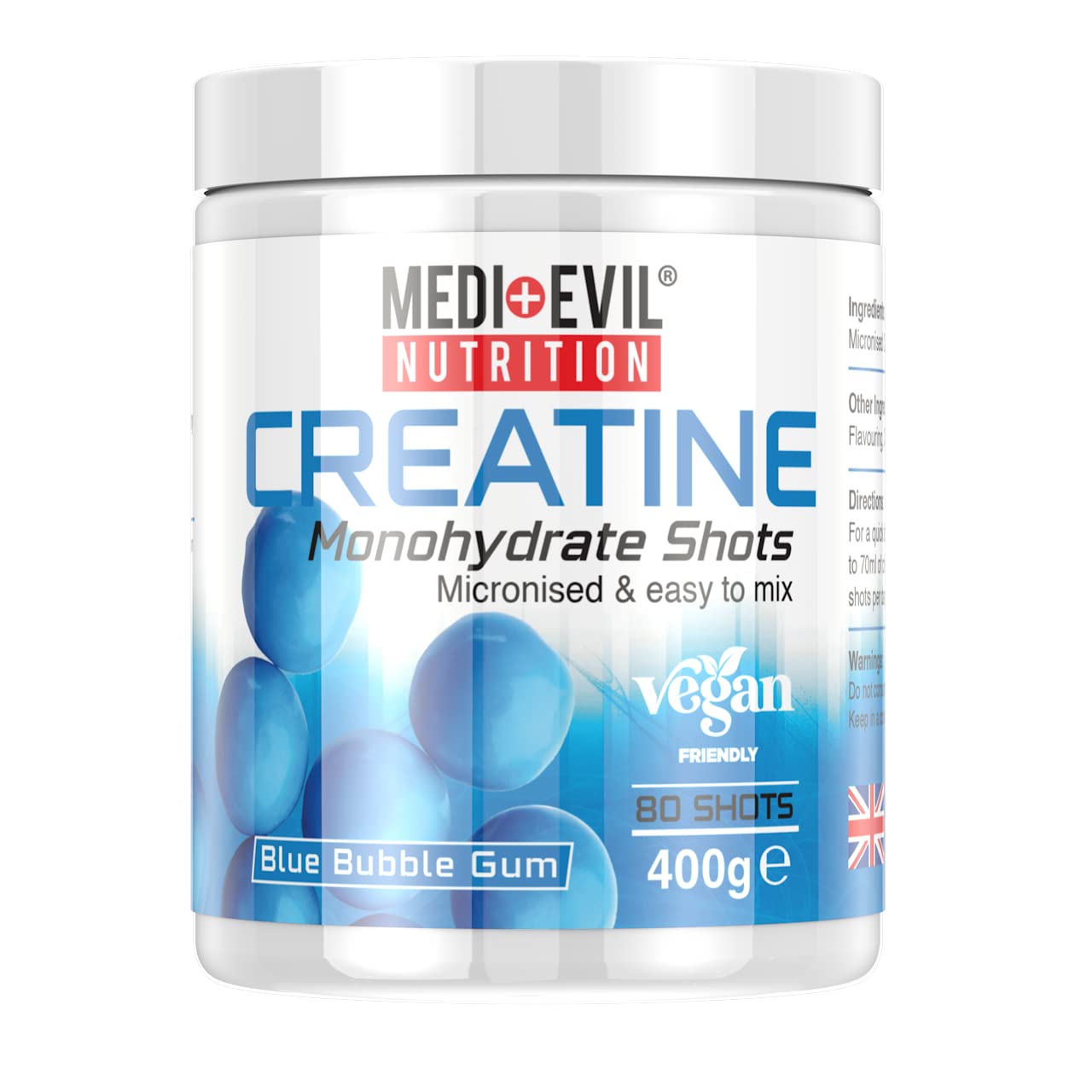 Medi-Evil Nutrition Creatine Monohydrate Shots Powder Form 400g