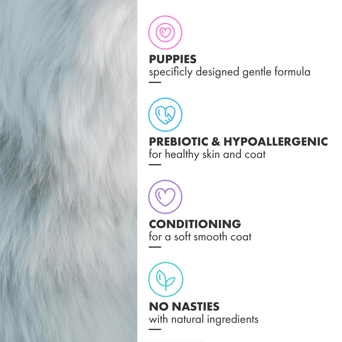 DotDotPet Conditioning Dog Shampoo - For All Breeds - Preboitic - Vegan - Sensitive Skin -
