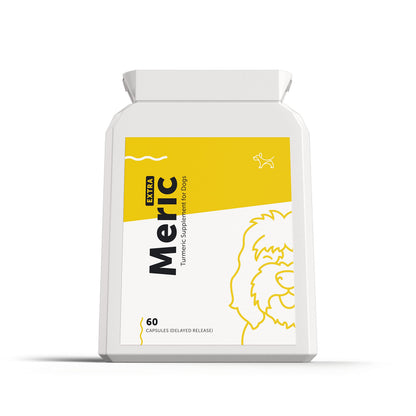 Dog's Lounge - Meric - Advanced Turmeric Extract for Dogs Antioxidant Hip & Joint Care Supplement Made in the UK (60 Capsules)