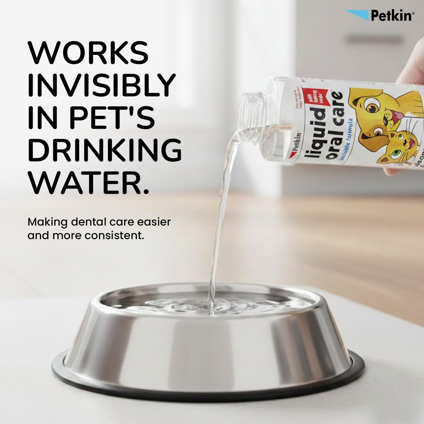 Petkin invisible formula Liquid Oral Care Teeth, Dental Gums Fresh Brath Dogs and Cats