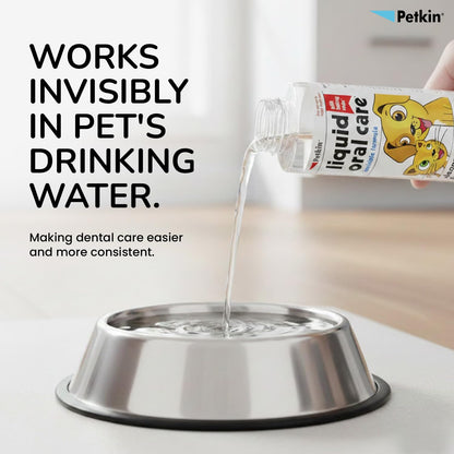 Petkin invisible formula Liquid Oral Care Teeth, Dental Gums Fresh Brath Dogs and Cats
