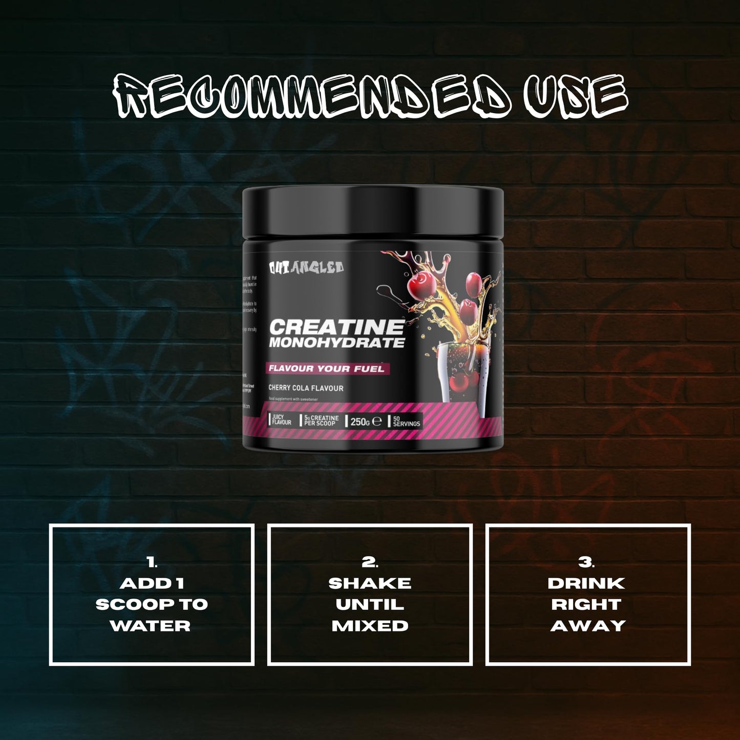 Out Angled Creatine Monohydrate Powder 250g