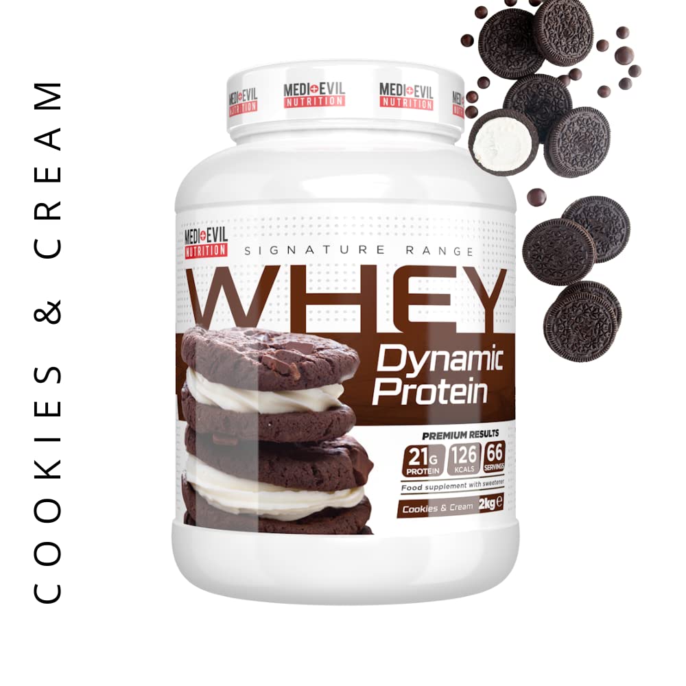 Medi-Evil Nutrition, 2kg Whey Protein Powder for Muscle Growth, Vegetarian | 66 Servings