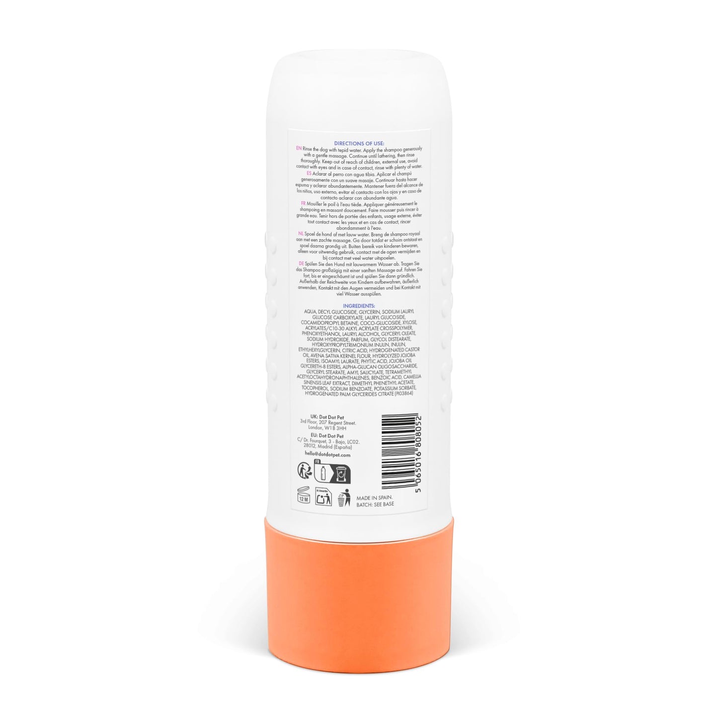DotDotPet Conditioning Dog Shampoo - For All Breeds - Preboitic - Vegan - Sensitive Skin -