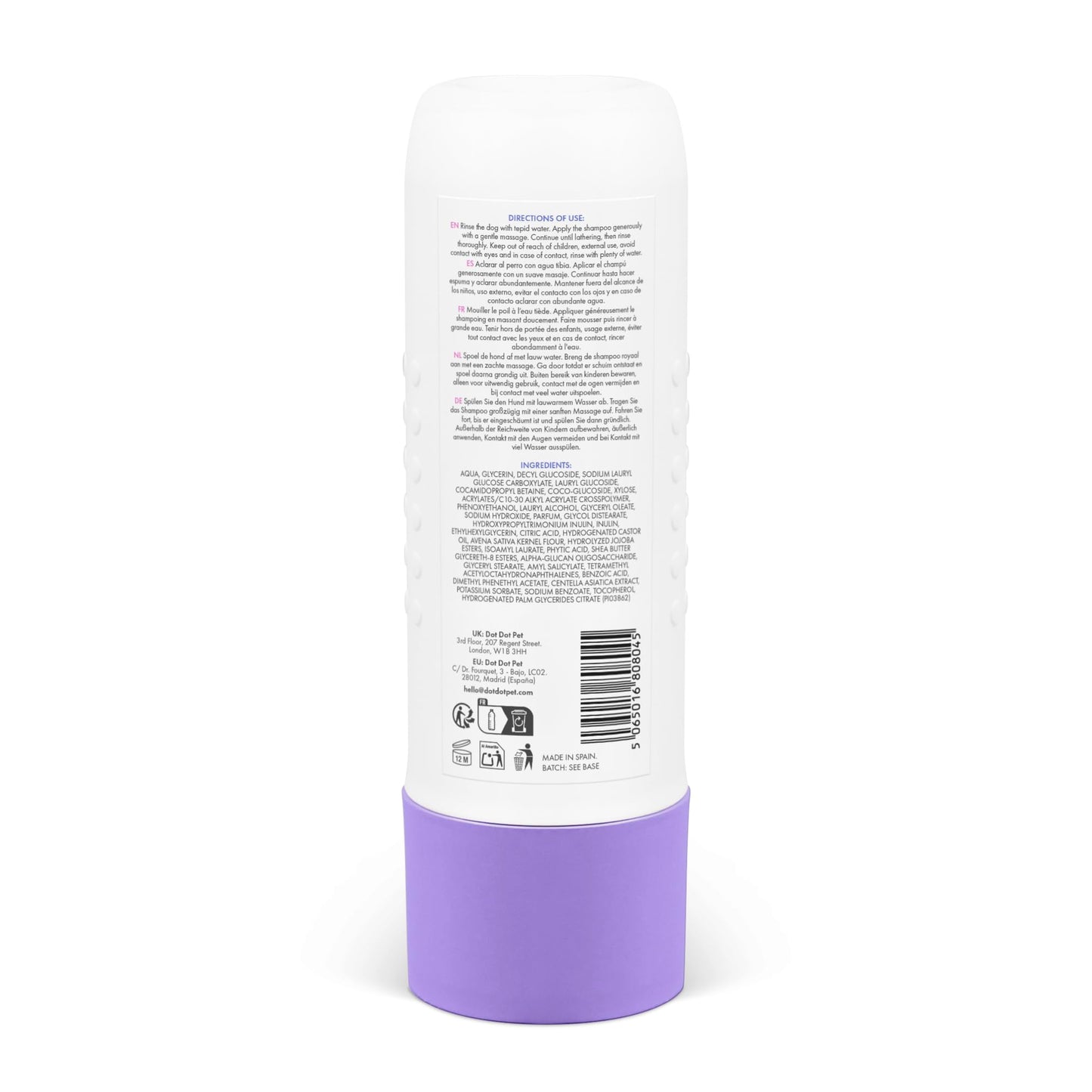 DotDotPet Conditioning Dog Shampoo - For All Breeds - Preboitic - Vegan - Sensitive Skin -