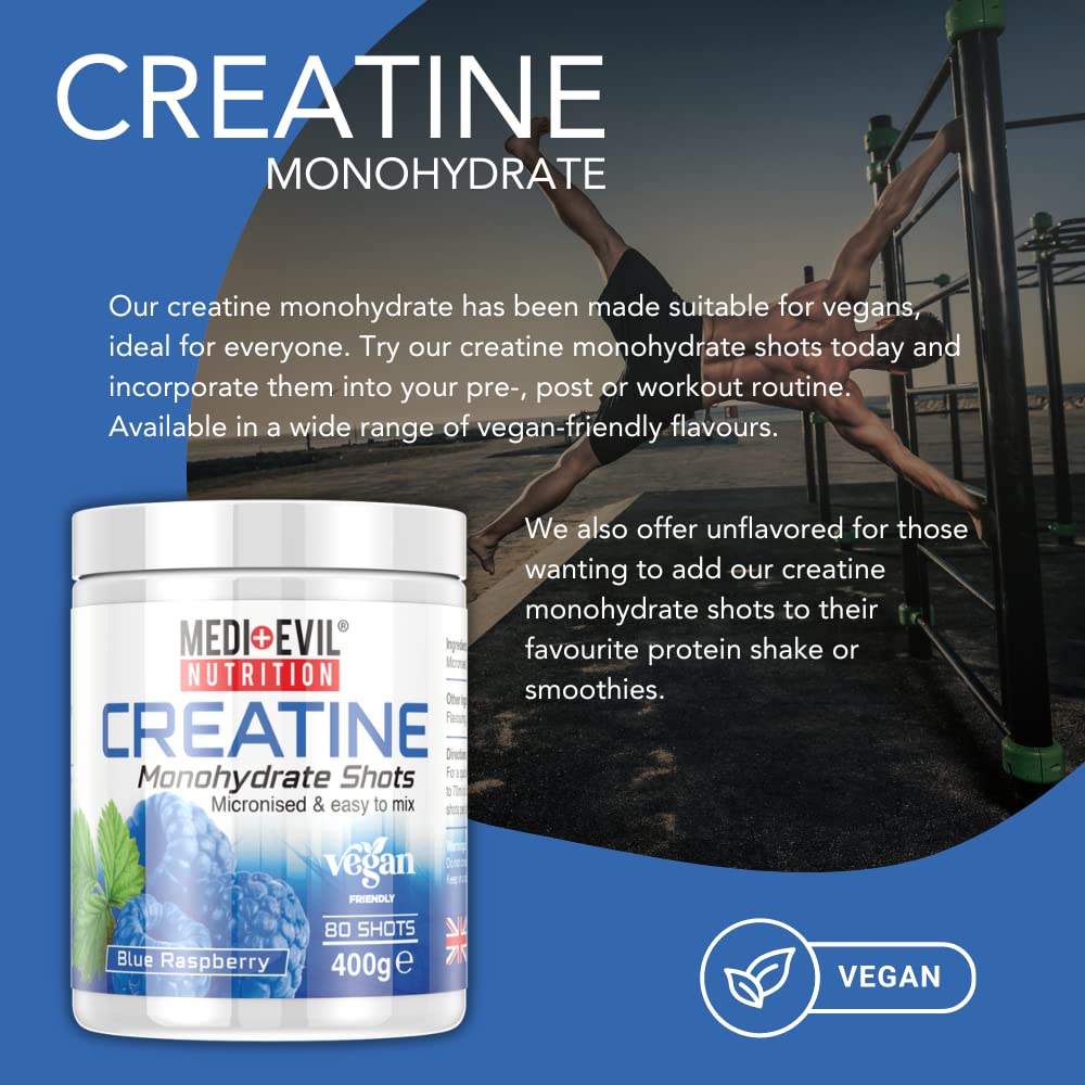 Medi-Evil Nutrition Creatine Monohydrate Shots Powder Form 400g