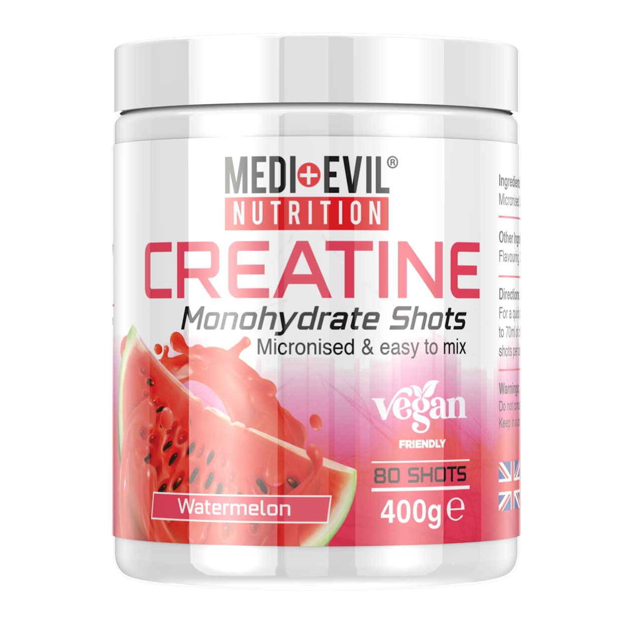 Medi-Evil Nutrition Creatine Monohydrate Shots Powder Form 400g
