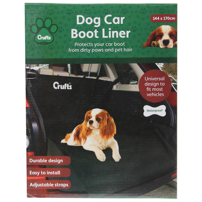 Stylish Black Pet Car Boot Liner - 144 x 170cm (1 Pc.) Adjustable Headrest Straps - Perfect for Any Cars