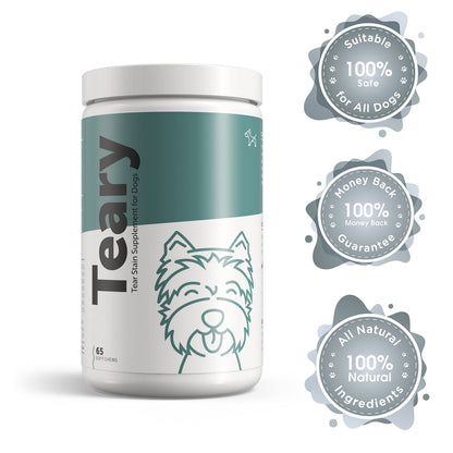 Dog's Lounge - TEARY - Natural Tear Stain Supplement for Dogs