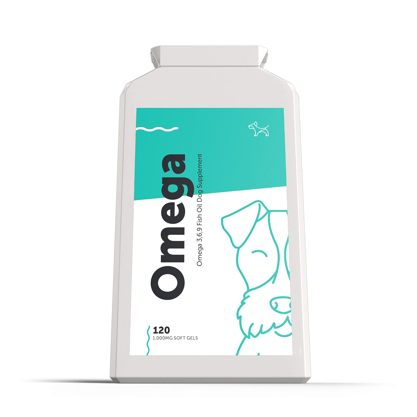 Dog's Lounge - OMEGA - Natural Omega 3, 6 & 9 Fish Oil Supplement for Dogs. 120 Soft Gel Capsules