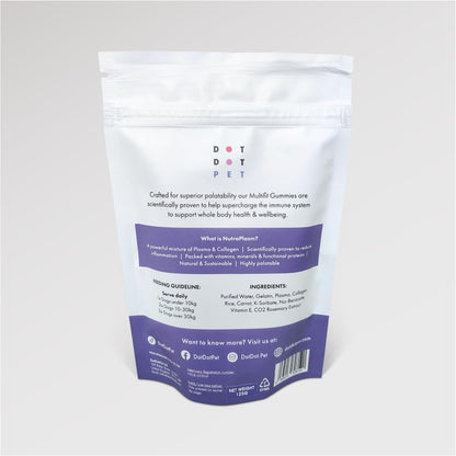 DotDotPet Dog Multivitamin Gummies (30 Pack) - Plasma Superfood Dog Supplements  With Collagen for Skin, Coat & Joints