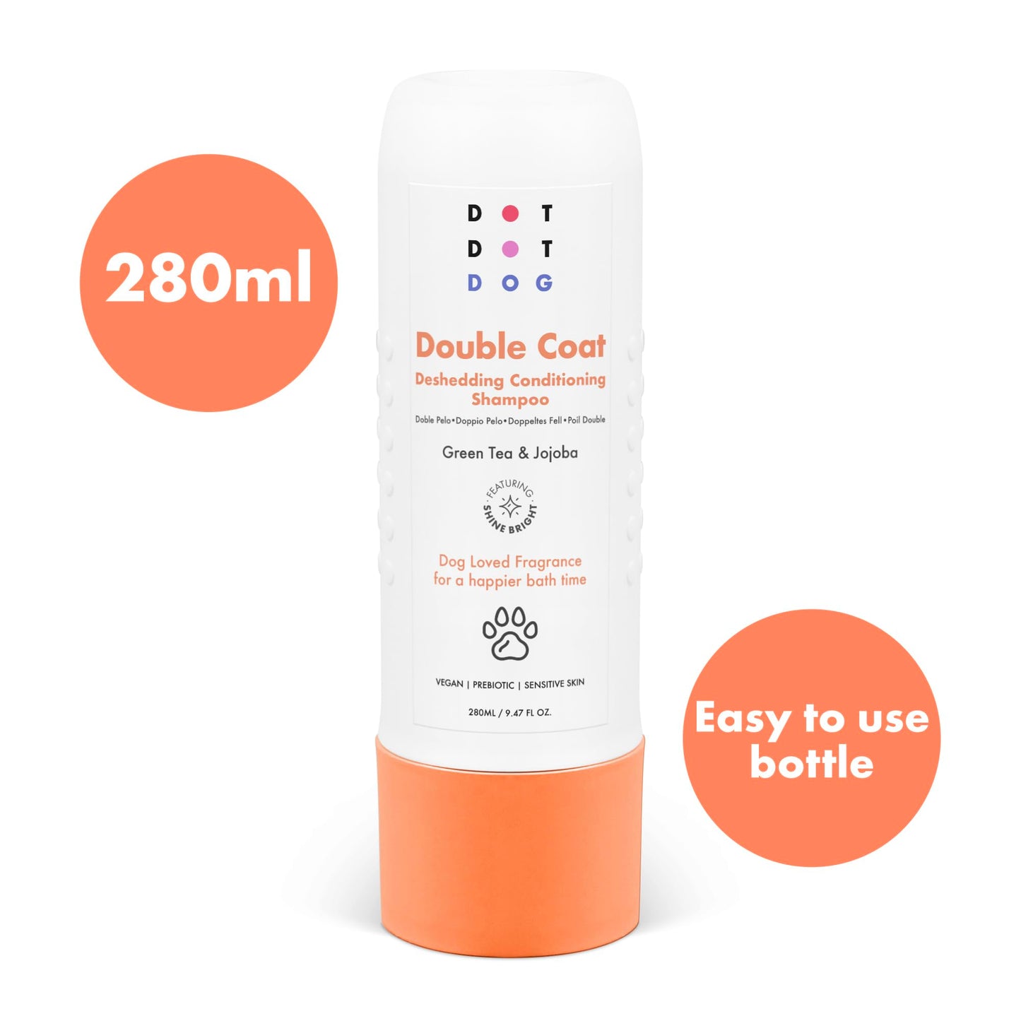 DotDotPet Conditioning Dog Shampoo - For All Breeds - Preboitic - Vegan - Sensitive Skin -