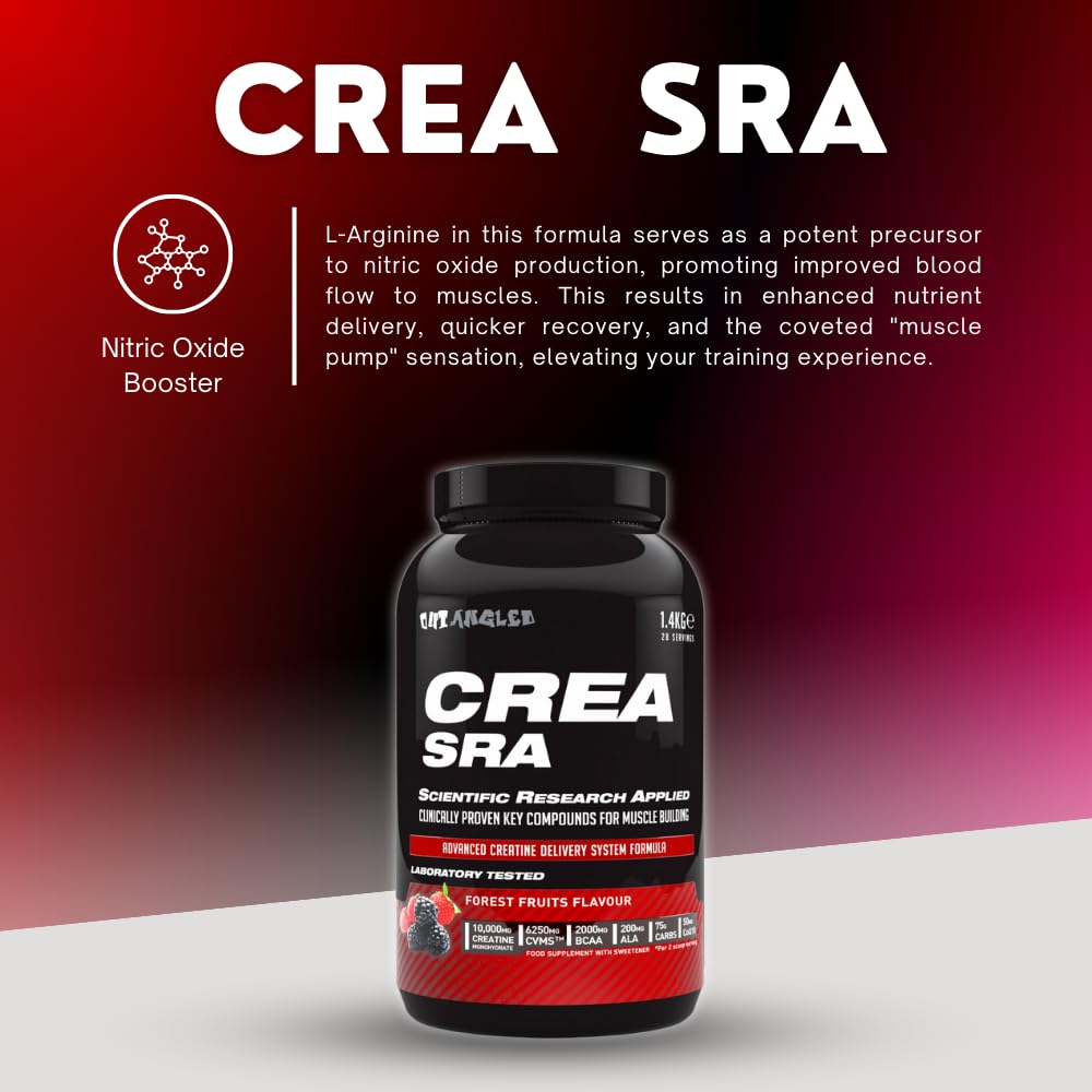 Out Angled Creatine SRA 1.4kg – 10,000mg Creatine with ALA, BCAAs, Beta-Alanine, CoQ10 | 28 Servings