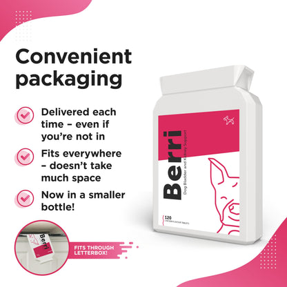 Dog's Lounge - Berri - Advanced Bladder & Kidney Support for Dogs | Supplement UK Made | 120 Tablets