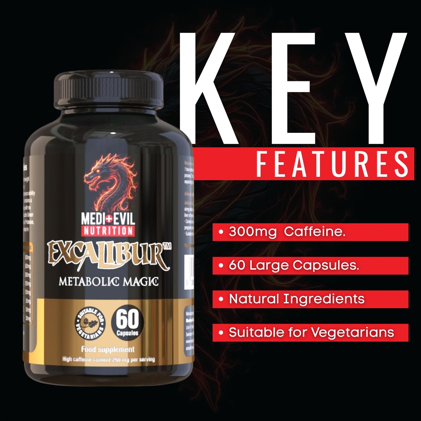 Medi-Evil Nutrition Excalibur Thermogenic Weight Management Supplement