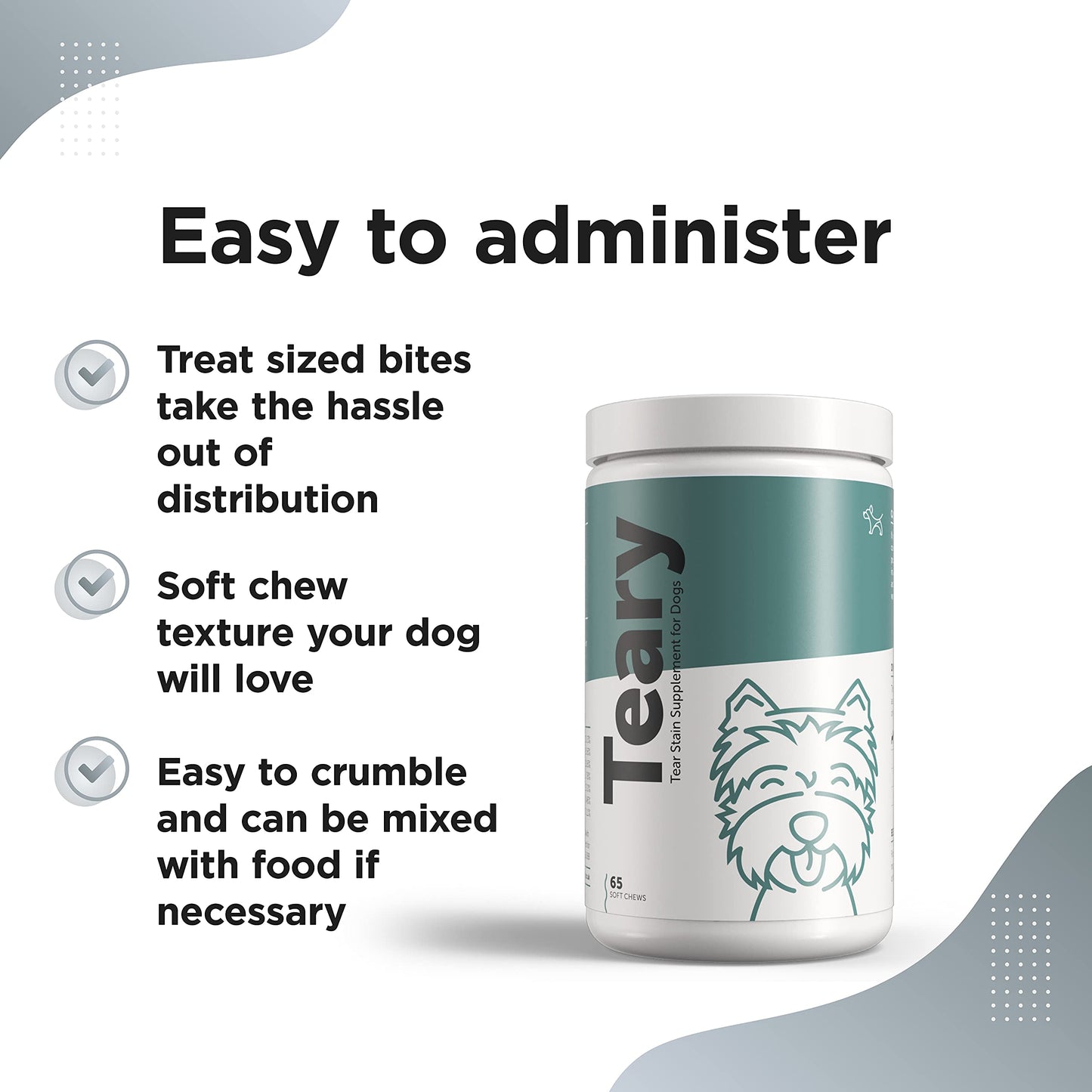 Dog's Lounge - TEARY - Natural Tear Stain Supplement for Dogs