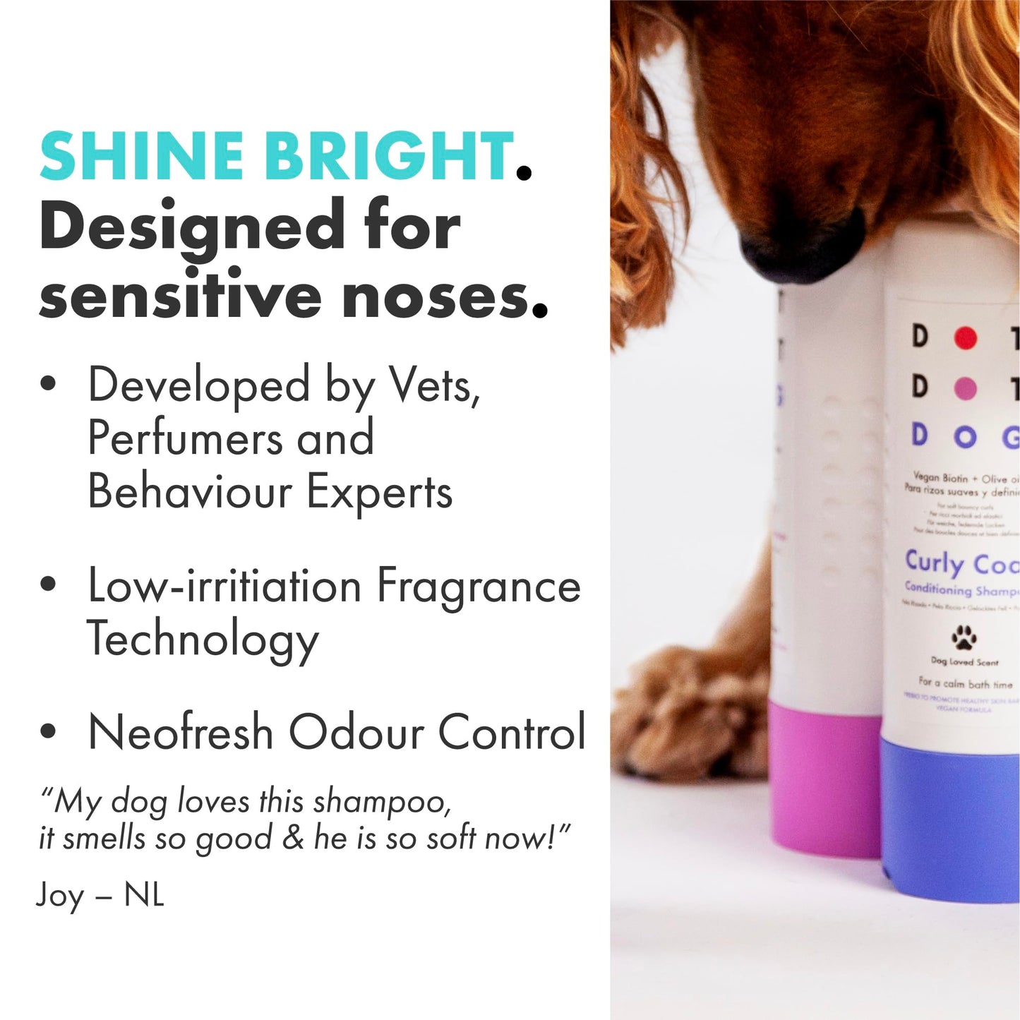 DotDotPet Conditioning Dog Shampoo - For All Breeds - Preboitic - Vegan - Sensitive Skin -