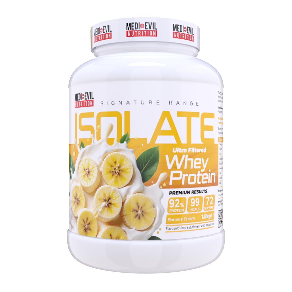 Medi Evil Nutrition Whey Protein Isolate 1.8kg – High Protein, Low Sugar, Low Carb, 99 Calories, Premium Protein Powder